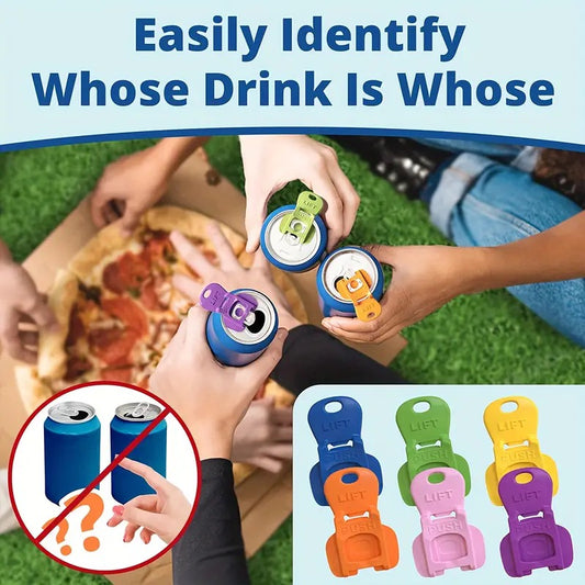 Drink Protectors - Convenient Bottle Opener and Drink Protector, 6/12 Pack, Bright Colors, Effectively Protect Soda/Beer from Bugs and Dust, Great for Parties, BBQs, Beach Kitchenware, Dust protection cover,Father's Day Gifts Utensils