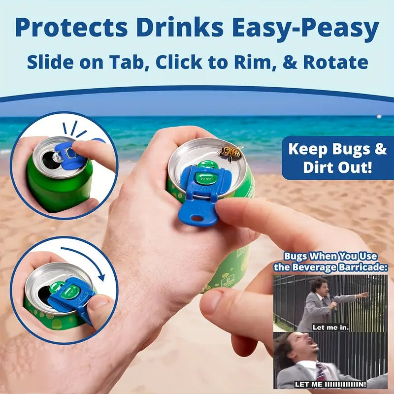 Drink Protectors - Convenient Bottle Opener and Drink Protector, 6/12 Pack, Bright Colors, Effectively Protect Soda/Beer from Bugs and Dust, Great for Parties, BBQs, Beach Kitchenware, Dust protection cover,Father's Day Gifts Utensils