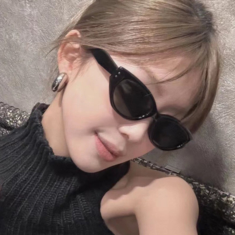 Retro cat eye sunglasses women's high-end Jennie glasses new style anti-ultraviolet GM sunglasses