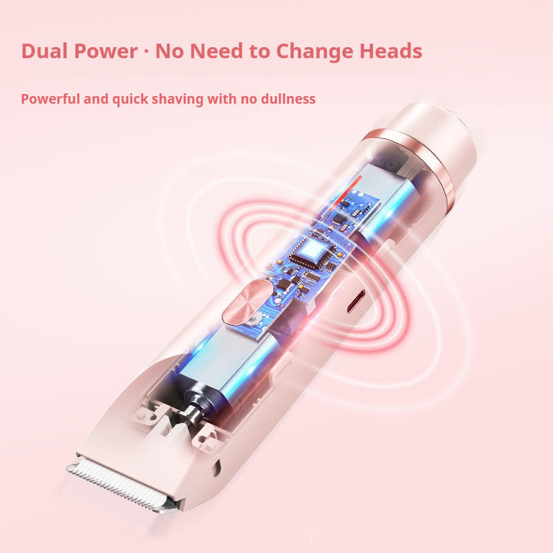 Double-headed shaver, popular private parts, hair removal device for women and men, hair trimmer, electric hair removal device, rechargeable