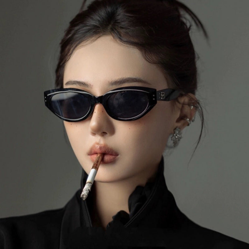 Retro cat eye sunglasses women's high-end Jennie glasses new style anti-ultraviolet GM sunglasses