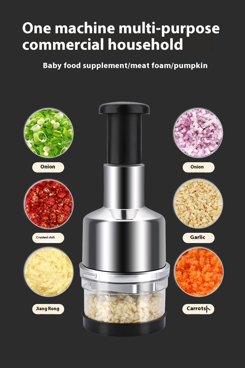 Manual Press Chopper Stainless Steel Garlic Press Mini Vegetable Cutter Dishwasher Safe Multifunctional Kitchen (1 pcs) Fruit Utensils