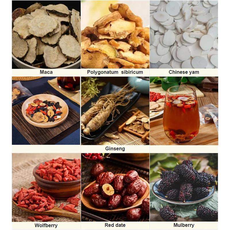 Kidney tea formula ginseng wolfberry mulberry seven treasure tea combination aromatherapy tea men's tea health tea Chinese herbal formula health tea 30 bags Natural Beverage